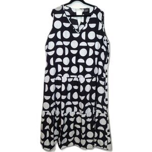 Persona By Marina Rinaldi Polka Dot Linen Dress - 20